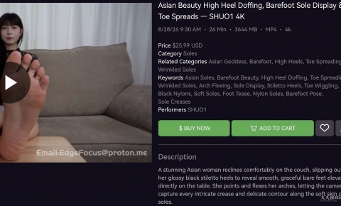 Asian Beauty High Heel Doffing, Barefoot Sole Display &Toe Spreads - SHUO1 4K